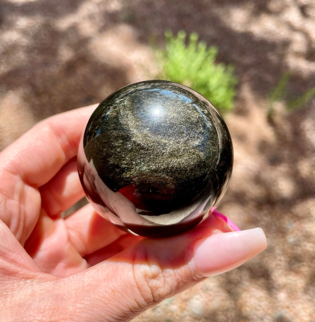 Gold-Sheen Obsidian Sphere 3