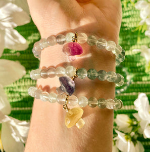 (1) Fluorite Mushroom Bracelet