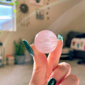 (1) Rose Quartz Smiley Sphere