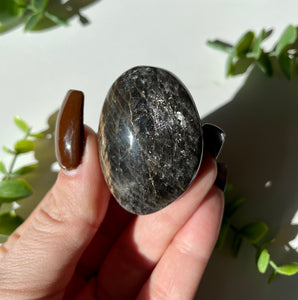 Black Moonstone Palm stone 2