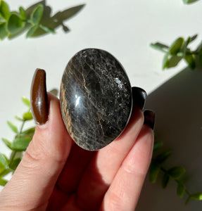 Black Moonstone Palm stone 2